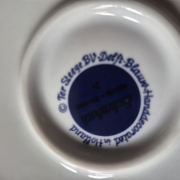 Antique Delft blue porcelain warmer with Windmill & flower - Picture 2 of 8